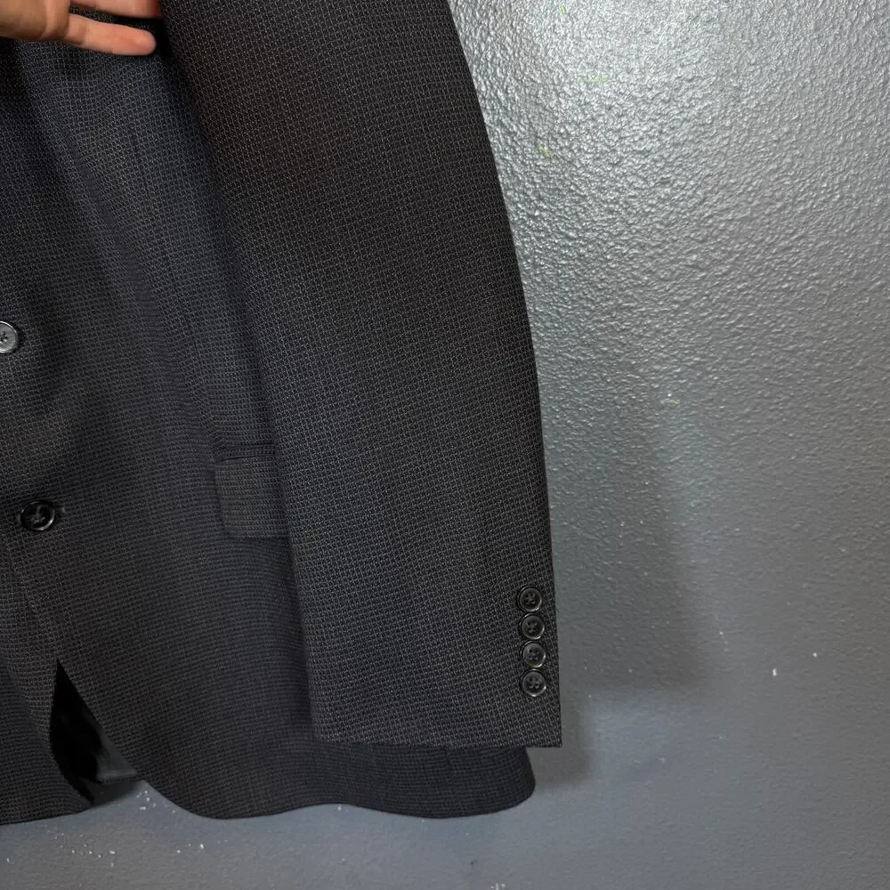 Peter Millar us44r men’s grey 100% wool suit jacket 2 dots blazer